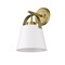 Z-Lite Z-Studio 1 Light Wall Sconce, Matte White & Heritage Brass 726-1S-MW+HBR - alternate 3